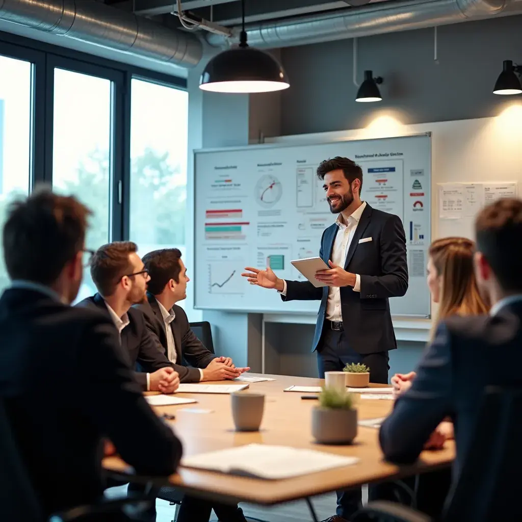 Un tavolo di lavoro con strumenti e materiali per la strategia.